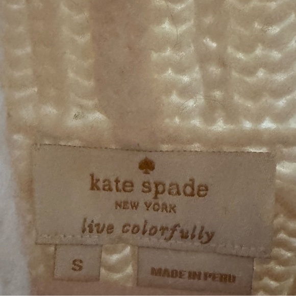 Kate Spade Alpaca-Blend Ribbed Turtleneck Sweater / Ivory / Size Small - Picture 3 of 4